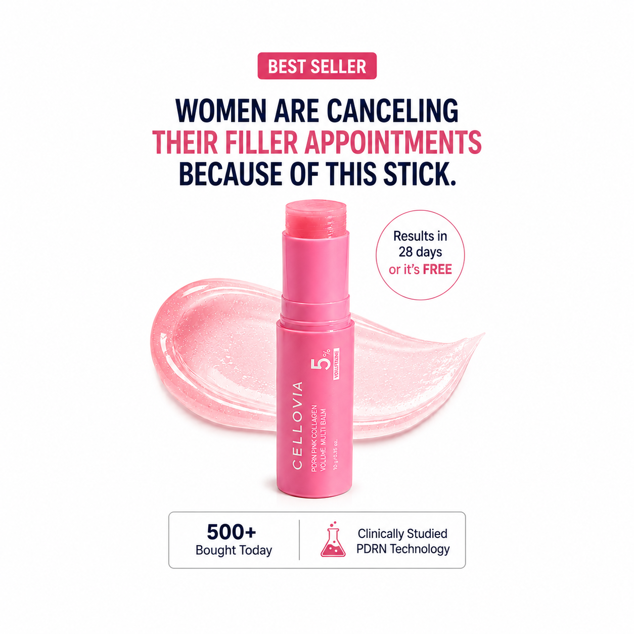 PDRN Pink Collagen Stick – Skin Plumping & Firming for rejuvenating skin and enhancing beauty.