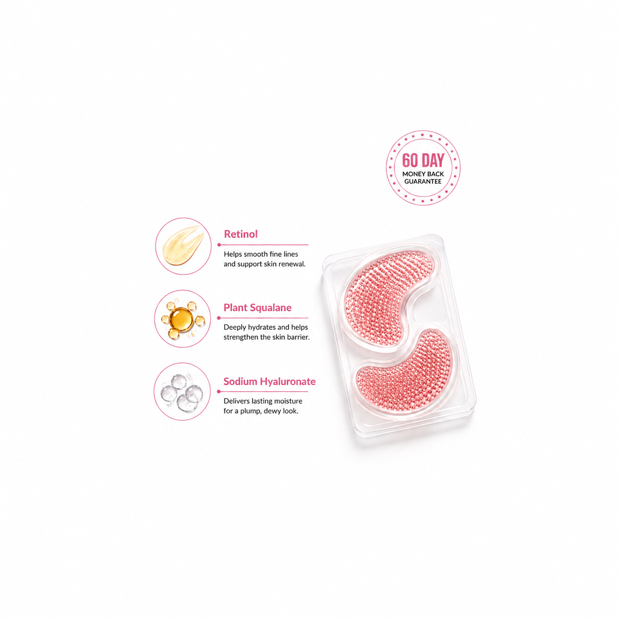 Microneedle Eye Patches-  Retinol + Plant Squalane