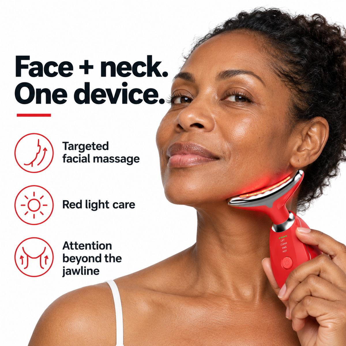 Advanced Red Light Facial and Neck Rejuvenation Massager