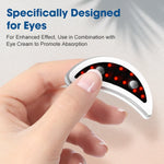 Cellovia portable LED red light eye massager with EMS technology for anti-wrinkle and dark circle reduction.
