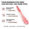 Cellovia sakura pink resin cooling eye massage wand for facial gua sha and meridian stimulation.