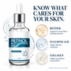 Cellovia retinol and collagen hydrating face serum bottle with ingredient highlights for smoother, moisturized skin.